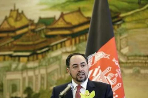 Ngoại trưởng Afghanistan Salahudin Rabbani phát biểu tại vòng đàm phán. (Nguồn: Reuters)