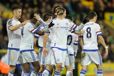 Costa lại lập công giúp Chelsea giành chiến thắng. (Nguồn: DM)