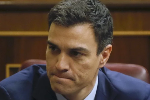 Lãnh đạo Đảng Xã hội (PSOE) của Tây Ban Nha Pedro Sanchez. (Nguồn: AP)