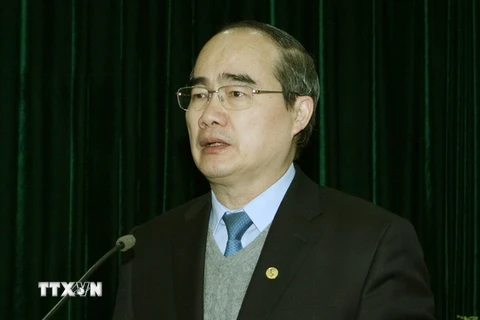 Chủ tịch Ủy ban Trung ương Mặt trận Tổ quốc Việt Nam Nguyễn Thiện Nhân. (Ảnh : Nguyễn Dân/TTXVN)