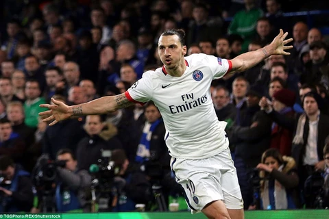 Ibrahimovic đưa PSG vào tứ kết Champions League. (Nguồn: DM)