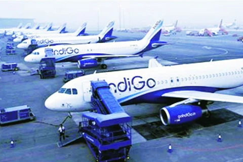 Trên 10 chuyến bay của hãng hàng không nội địa IndiGo bị dọa đánh bom. (Nguồn: indianexpress)