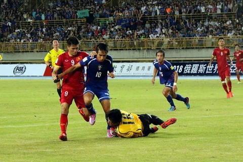 Hình ảnh ở trận lượt đi giữa Đài Loan và Việt Nam.