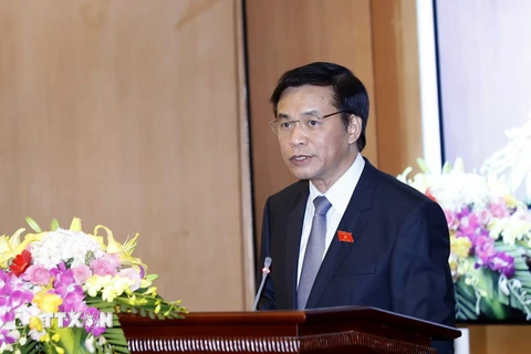 Ông Nguyễn Hạnh Phúc phát biểu tại cuộc họp báo. (Ảnh: An Đăng​/TTXVN)