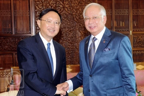 Thủ tướng Malaysia Najib Razak tiếp Ủy viên Quốc vụ Trung Quốc Dương Khiết Trì. (Nguồn: utusan.com.my)
