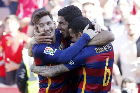 Niềm vui của các cầu thủ Barcelona. (Nguồn: fcbarcelona.com)