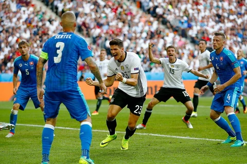 Đội tuyển Đức (áo trắng) vào vòng tứ kết. (Nguồn: Getty Images)