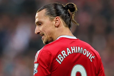 Hình ảnh Ibrahimovic được chế mặc áo Manchester United.
