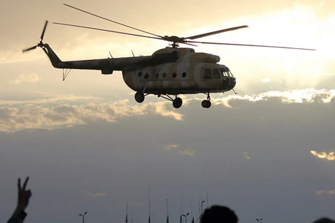 Máy bay trực thăng của quân đội Libya. (Nguồn: AP)