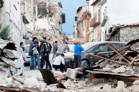 Hiện trường đổ nát sau động đất ở Italy. (Nguồn: crcconnection)