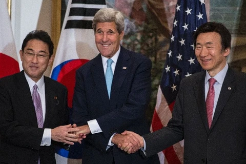 Ngoại trưởng các nước Nhật Bản, Mỹ và Hàn Quốc sắp họp tại New York. (Nguồn: AFP)