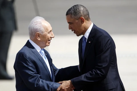 Ông Shimon Peres (khi còn sống) và Tổng thống Mỹ Obama. (Nguồn: Reuters)