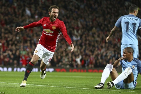 Juan Mata giúp M.U đánh bại Man City. (Nguồn: AP)