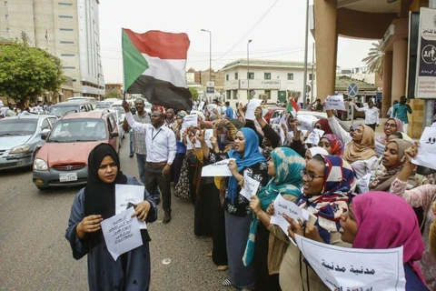 Người lao động Sudan đình công. (Nguồn: AFP)
