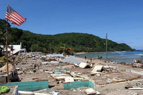 Hình ảnh sau trận động đất ở Samoa-Tonga năm 2009. (Nguồn: Daily Express)
