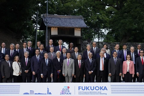 Các đại biểu chụp ảnh chung tại Hội nghị Bộ trưởng Tài chính và Thống đốc Ngân hàng Trung ương Nhóm G20. (Ảnh: AFP/TTXVN)