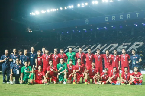 Đội tuyển Việt Nam sau trận chung kế King's Cup 2019. (Ảnh: Nguyên An/Vietnam+)