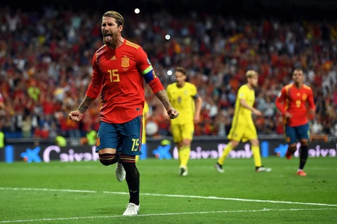 Ramos ghi bàn giúp Tây Ban Nha có chiến thắng thứ tư liên tiếp. (Nguồn: Bleacher Report)