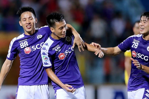 Văn Quyết (giữa) tỏa sáng đưa Hà Nội FC vào chhung kết, (Nguồn: AFC)