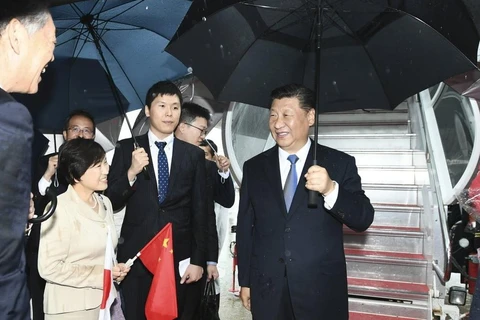 Chủ tịch Trung Quốc Tập Cận Bình đến Nhật Bản dự hội nghị thượng đỉnh G20. (Nguồn: Xinhua)
