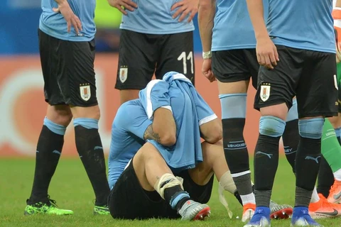 Suarez đã khóc sau khi khiến Uruguay bị loại. (Nguồn: Getty Images)