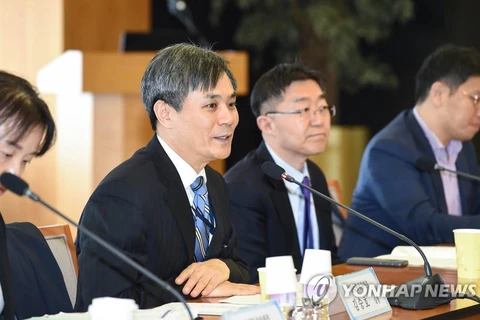 Trưởng phòng Chiến lược trật tự thương mại mới Kim Seung-ho được cử tham dự cuộc họp. (Nguồn: Yonhap)