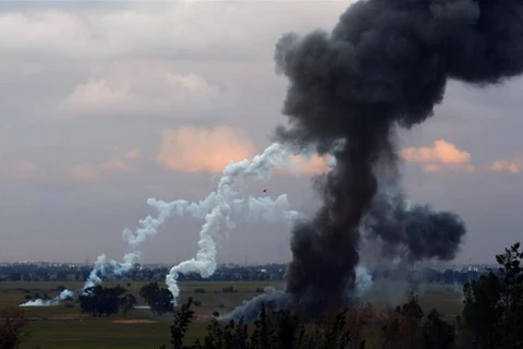 Hình ảnh sau một vụ không kích ở Libya. (Nguồn: AFP)