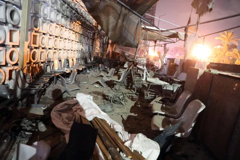 Trong ảnh: Hiện trường vụ nổ ở thủ đô Cairo, Ai Cập ngày 5/8/2019. (Ảnh: THX/TTXVN)