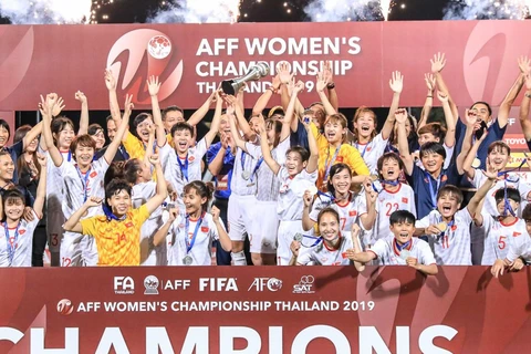 Tuyển nữ Việt Nam giành chức vô địch Đông Nam Á 2019. (Nguồn: AFC)