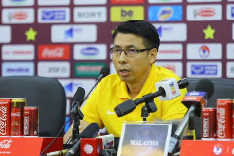 HLV Tan Cheng Hoe của Malaysia tại buổi họp báo trước trận đấu. (Ảnh: Nguyên An/Vietnam+)