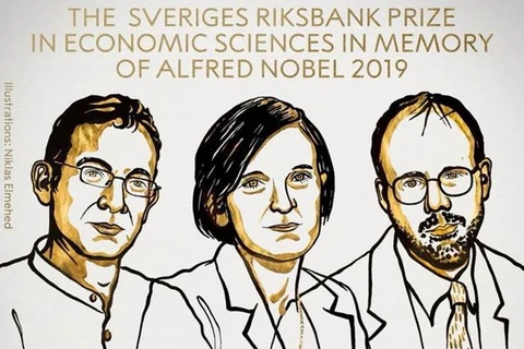 Các nhà kinh tế học giành giải Nobel Kinh tế năm 2019. (Nguồn: indianexpress)