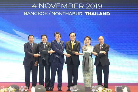 Thủ tướng Nguyễn Xuân Phúc dự Hội nghị Cấp cao Mekong-Nhật Bản lần thứ 11. (Ảnh: Thống Nhất – TTXVN)