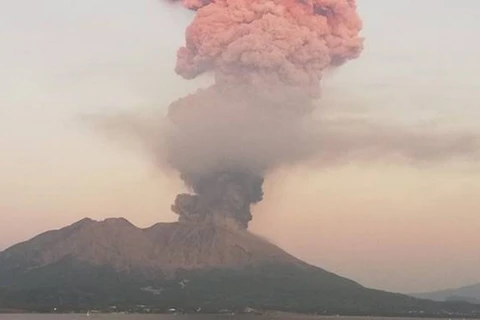 Núi lửa Sakurajima phun trào. (Nguồn: channelnewsasia)