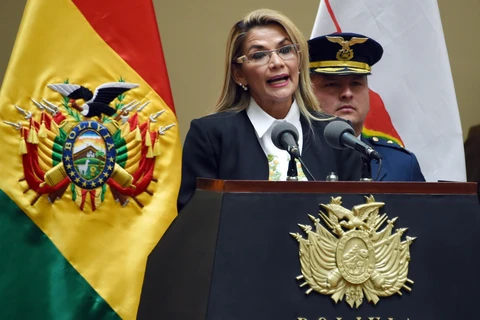 Tổng thống lâm thời tự xưng của Bolivia Jeanine Anez. (Ảnh: AFP/TTXVN)