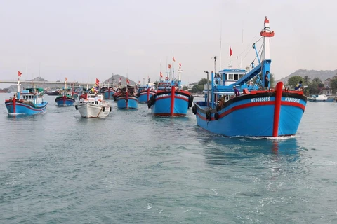 Đội tàu cá của tỉnh Ninh Thuận vươn khơi khai thác hải sản. (Ảnh minh họa: Nguyễn Thành/TTXVN)