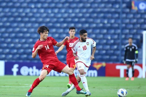 U23 Việt Nam chia điểm với U23 UAE. (Ảnh: Nguyên An/Vietnam+)