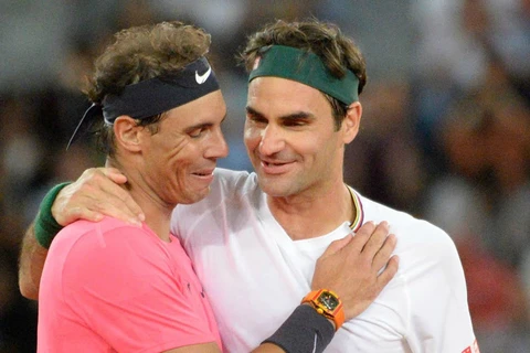 Nadal và Federer tại trận đấu kỷ lục. (Nguồn: AFP)