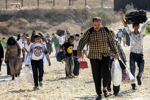 Người tị nạn Syria tại thị trấn Kilis, Thổ Nhĩ Kỳ. (Ảnh: AFP/TTXVN)