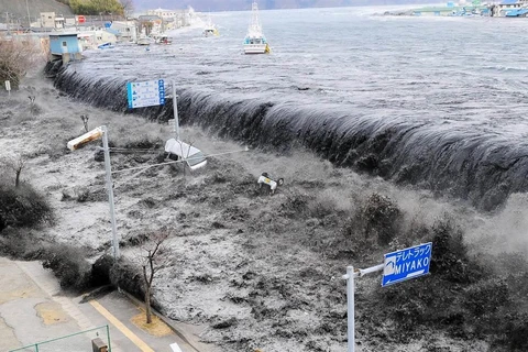 Hình ảnh Nhật Bản hứng chịu thảm họa động đất-sóng thần. (Nguồn: Getty Images)