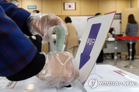 Cử tri Hàn Quốc đi bỏ phiếu. (Nguồn: Yonhap)