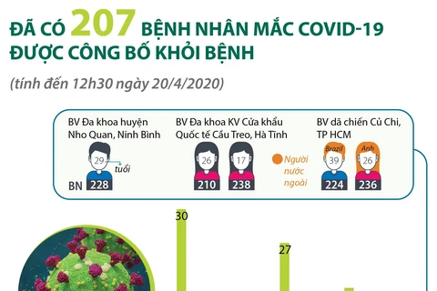 [Infographics] Việt Nam đã có 207 bệnh nhân mắc COVID-19 khỏi bệnh