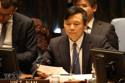 Đại sứ Đặng Đình Quý, Trưởng phái đoàn đại diện thường trực Việt Nam tại Liên hợp quốc. (Ảnh: Hữu Thanh/TTXVN)