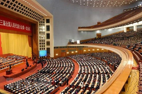 Kỳ họp thứ nhất Quốc hội Trung Quốc Khóa 13. (Ảnh: Vĩnh Hà/TTXVN)