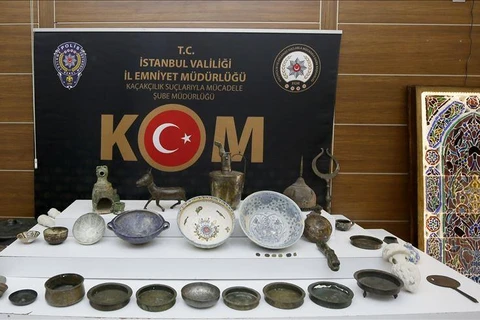 Nhiều cổ vật được thu giữ. (Nguồn: Anadolu Agency)