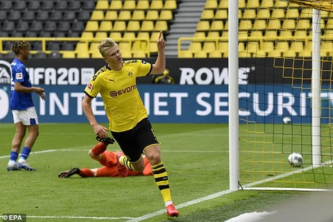 Haaland tiếp tục lập công giúp Dortmund chiến thắng.