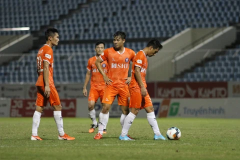 SHB Đà Nẵng rơi xuống cuối bảng xếp hạng V-League sau 3 trận thua liên tiếp. (Nguồn: CLB Bóng Đá Đà Nẵng)