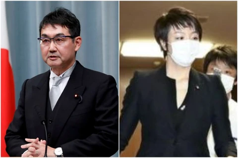 Hạ nghị sỹ Kawai Katsuyuki (trái) và vợ là Thượng Nghị sỹ Kawai Anri. (Nguồn: Reuters)