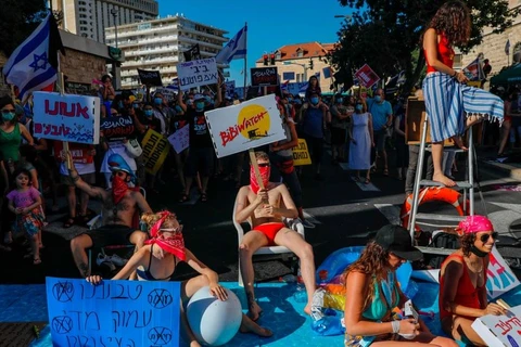 Người dân Israel biểu tình. (Nguồn: AFP/Getty Images)