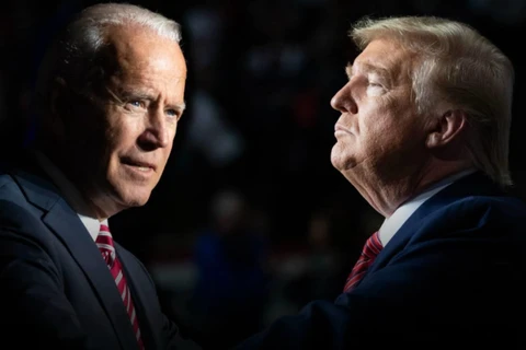 Đương kim Tổng thống Mỹ Donald Trump (phải) và cựu Phó Tổng thống Joe Biden. (Nguồn: Getty Images)