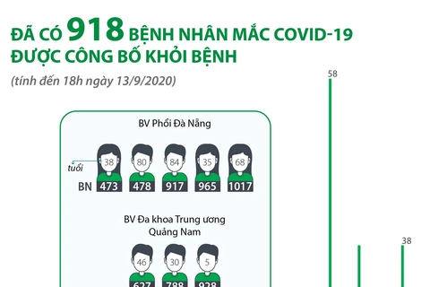 [Infographics] Đã có 918 bệnh nhân mắc COVID-19 được công bố khỏi bệnh